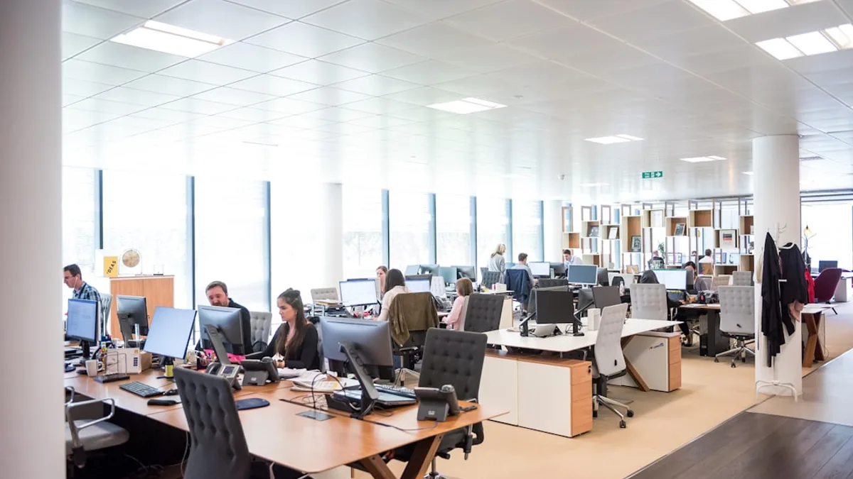 Recruitment agency office environment focused on staffing and workforce management